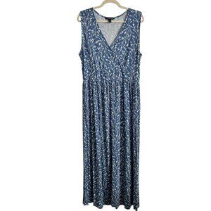 41 Hawthorn Dress Women's Large Blue Floral Adelina Maxi Coastal Cottage Prairie